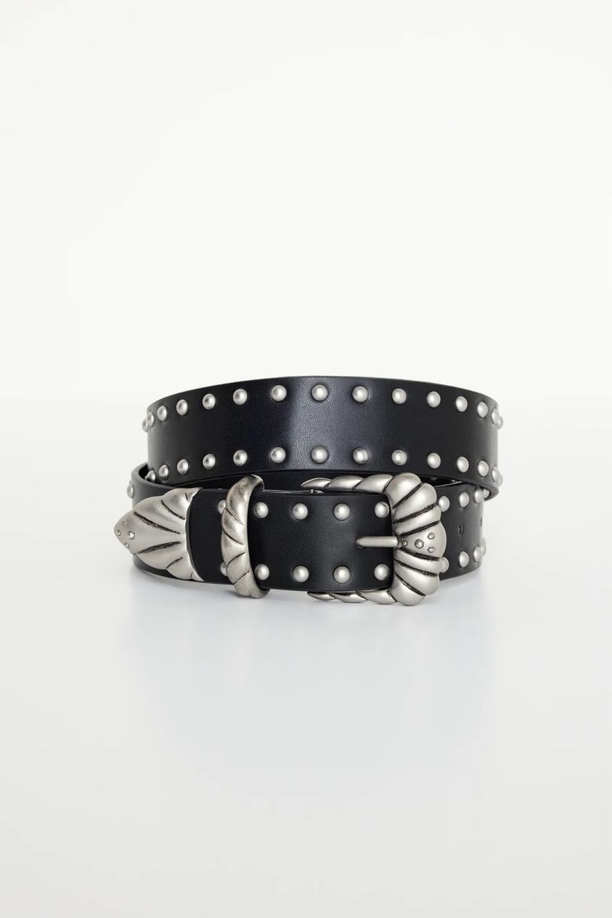 Good American Wide Studded Western Belt Black NWT XXS/XS